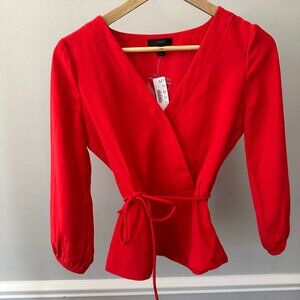 J.Crew Drapey Crepe Silk Wrap Top